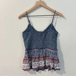 Patrons of Peace  Floral Paisley Patterned‎ Smocked Peplum Top Sleeveless Size L Photo 9