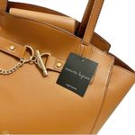 Nanette Lepore Emery Vegan Leather Tote Shoulder Bag in Whiskey Brown NWT Photo 3