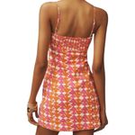 Maeve Anthropologie Ophelia Sleeveless Linen Mini Dress Pink Geometric Size 8P Photo 1