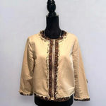 Live a Little  distressed leopard blazer with zipper‎ Photo 2