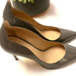 M. Gemi Grey Patent Leather Stiletto Heels Sz. 39 (US 8.5) Gray Photo 0