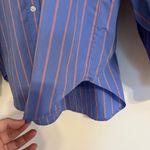 Rails  Oversized Blouse Shirt Lilac Pink Stripe Button Up Balloon Sleeve, Size L Photo 7