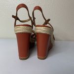 Coach Dalton Leather Espadrille Wedge Sandals Sz 5.5 B Terracotta/Ginger Color Photo 5
