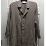 Chico's  Vintage Private Edition Size Large (2) Taupe Button Up Longline Blazer Photo 0