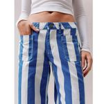 BDG Joey Striped Straight Leg Pant Blue White Cotton Size 24 NWT Photo 11