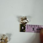 Christian Dior  Gold Tone Clip On Earrings Faux Pearl Rhinestones Authentic Photo 4