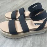 AQUA  Women's Black/White Stretch Strappy Platform Espadrille Tali Sandals sz 10 Photo 2