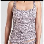 Athleta  Aqualuxe Batik NWT brown and white Jacobean tankini swim top Photo 1