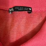 ZARA Knit Jacquard Collar Polo Mini Geometric Print Red Pink women's dress M Photo 6