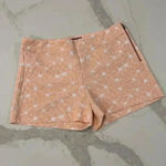 Banana Republic Factory Pink White Floral Side Zipper Flat Front Shorts Womens 8 Photo 0