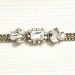 White House | Black Market WHBM Goldtone Chunky Rhinestone toggle bracelet Photo 4