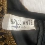 Briliante JA Silk Fully Beaded tunic dress Gold And‎ Black Dress Size L Vintage Size L Photo 4