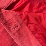 st. john's bay Vintage St John’s Bay Suede Red Coat Blazer Jacket Size Petite Large Leather Photo 6