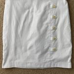 J. McLaughlin Skirt Size 8 White Cotton Blend Button Front Mini Casual Classic Photo 3