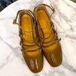 Sézane Sezane Elodie Mary Janes Heels Babies Strappy Patent Leather Taupe 41 GUC Photo 4