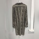 Norma Kamali Womens Snake Print Shirt Dress Size L Button Up Long Sleeve Stretch Photo 3