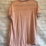 We The Free Free People  Shirt Womens Large Pink Short Sleeve Knit Polo V Neck Photo 5
