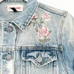 Driftwood Womens Western Rodeo Embroidered Skull Rose Trucker Denim Jacket XS Photo 2