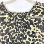 Isabel Marant  Caja Leopard Sheer Top Size 40 US 8 Olive Green Black Photo 4