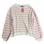 Edikted NEW  Aerin Oversize Stripe Cotton Sweater Pink and Cream Size XL Photo 5