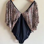 Raisin's NWT ‎ Curve One Piece Slimming Swimsuit Black Blue 14W Stingray MSRP $108 Photo 0