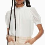 Aritzia Wilfred Wuthering Puff Sleeve Chiffon Blouse Pink/Bitter Sage 2XS NWT Photo 4