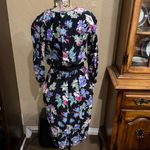 Floral Long Sleeve Dress with Bow Black Size 4 Photo 6