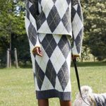 H&M Pringle of Scotland X Oversized Cropped Jacquard-Knit Sweater, Wool Size S Photo 14