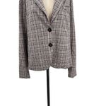 Free People  Cali Plaid Blazer Jacket Gray Neutral‎ Size Large Photo 5
