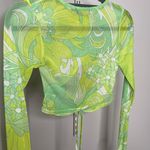 Pretty Little Thing  Mesh Neón Green Top Photo 2