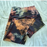 Women's FLEO Leggings S Black Orange Tie Photo 2