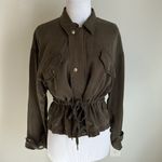 Pam & Gela  Slouchy Drawstring Jacket Olive Photo 2