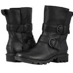 Sorel Phoenix Moto Buckle Black Leather Waterproof Winter Boots Womens Size 10.5 Photo 8