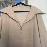 NEW Oversized shirt half zip drop shoulder pullover 2x Tan Size XXL Photo 2