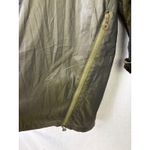 Wille Germany Metallic Olive Cocoon Coat Faux Fur Collar Oversized 16 XL Green Photo 12