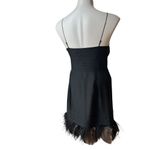 Juicy Couture Feather Hem Black Silk Dress, Sz 2 Photo 4