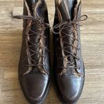 Robert Clergerie Brown Leather Lace Up Boots Women’s Size 7.5 Fur Lined France Photo 3