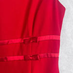 Julian Taylor Power Red Sleeveless Sheath Dress with Bow Detail Size 6 Photo 3