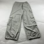 ZARA  Gray Sand Lightweight Canvas Wide Leg Cargo Pant M Photo 5