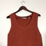 Vince Burnt Red Terra Cotta Rib-Knit Cotton Blend Thick Tank Top Photo 1