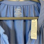 L.L.Bean  Tee Blue Split Neck 3/4 Sleeves Tunic Top Sz XL NWT Supima Cotton Photo 2