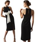 Anthropologie NWT  Maeve Black and White Bow-Front Dress Size M Photo 1