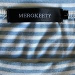 Merokeety  Dress.‎ Size Large Light blue striped. With attached belt. Photo 5