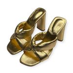 Schutz new  𒀭 Fairy High Heeled Sandal 𒀭Metallic Gold Shimmer Leather 𒀭 7.5M 𒀭 Photo 8