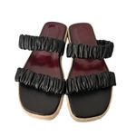 STAUD  Black Maya Ruched Espadrille Slides Sz 37 Photo 2