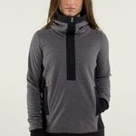 Lululemon Post Chaturanga Half Zip Pullover Sweater Womens Gray Black 6 Photo 0