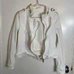 Double Zero White Denim Zipper Jacket Photo 6