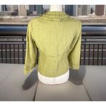 Cynthia Steffe  Women’s Size 4 OLIVE 100% LINEN Ruffle Blazer Jacket Button Front Photo 4