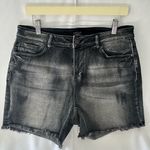 Judy Blue New No Tags  Dark Gray Stretch High Waist Frayed Hem Jeans Shorts 1XL Photo 0