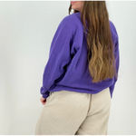 vtg cottagecore oversized “Ohio” flowers graphic sweatshirt pointelle collar XL Purple Photo 4